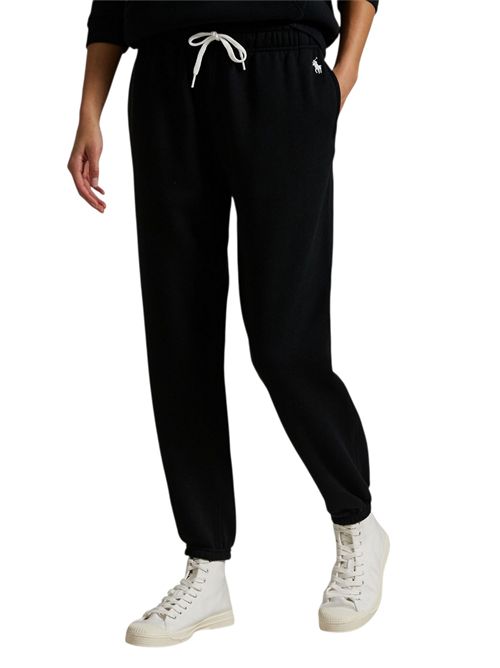 pantalone donna in felpa nero Ralph Lauren | 211943009003